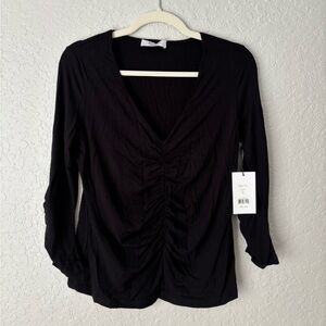 NWT Bailey 44 Black V-Neck Blouse, size L